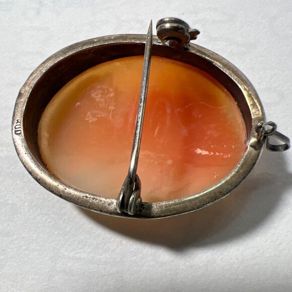 Ruolds Creations Shell Cameo Brooch Pin Pendant 12K Gold Filled Vintage Jewelry - Picture 6 of 10